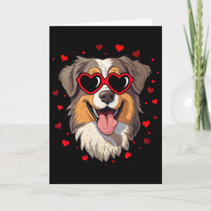 Australian Shepherd Alla hjärtans dag Hjärtan Söt Kort