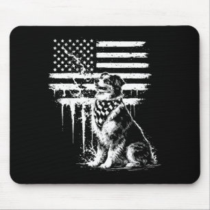 australian shepherd amerikansk flagga 4 juli usa musmatta