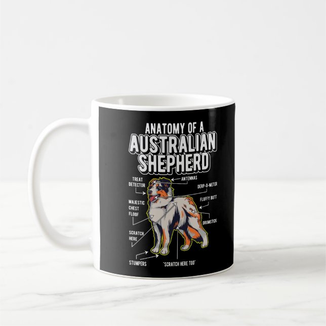 australian shepherd Anatomy Rolig hund Kaffemugg (Vänster)