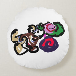 Australian shepherd and roses joy rund kudde