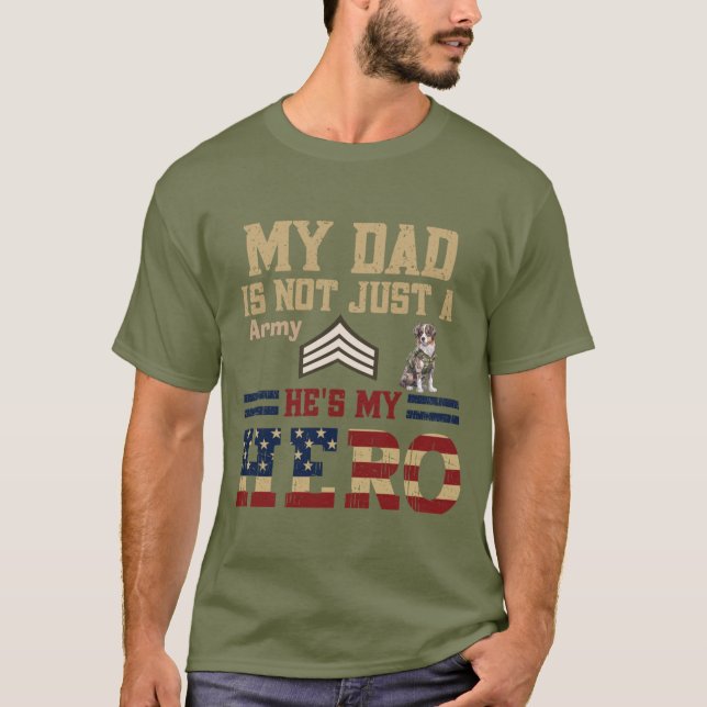 Australian shepherd armésergeant Pappa T Shirt (Framsida)