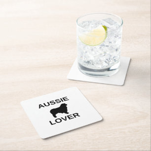 australian shepherd aussie älskare underlägg papper kvadrat