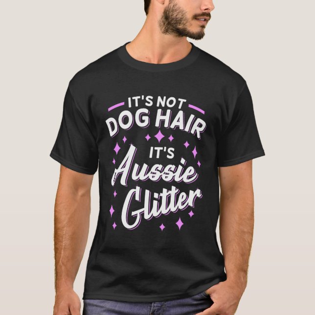Australian shepherd Aussie Hund Mamma Glitter T Shirt (Framsida)