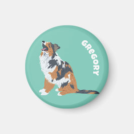Australian shepherd Aussie Hundar Personlig Magnet