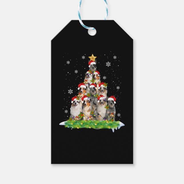 Australian shepherd Aussie jul Ornament Träd Presentetikett (Framsidan)
