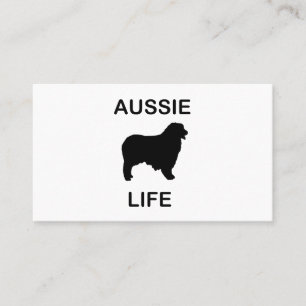australian shepherd aussie liv visitkort