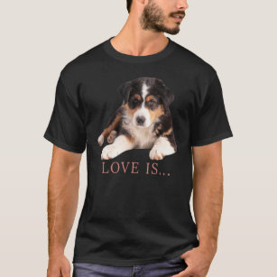 Australian shepherd Aussie Mamma Pappa Kärlek Hund T Shirt