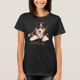 Australian shepherd Aussie Mamma Pappa Kärlek Hund T Shirt