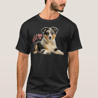 Australian shepherd Aussie Mamma Pappa Kärlek Hund T Shirt