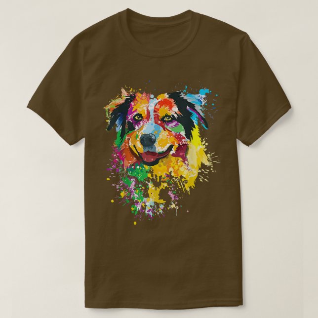Australian shepherd Australian shepherd Hund för A T Shirt (Design framsida)