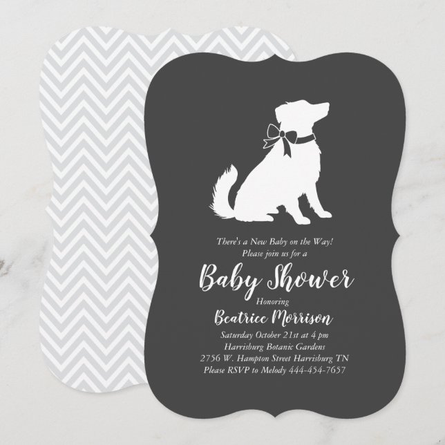 Australian shepherd Baby Shower Gender Neutral Inbjudningar (Fram/baksida)