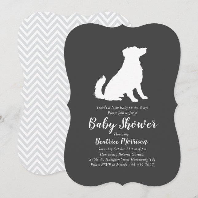 Australian shepherd Baby Shower Gender Neutral Inbjudningar (Fram/baksida)