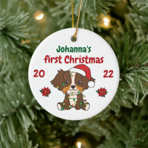Australian shepherd Babys första jul Julgransprydnad Keramik
