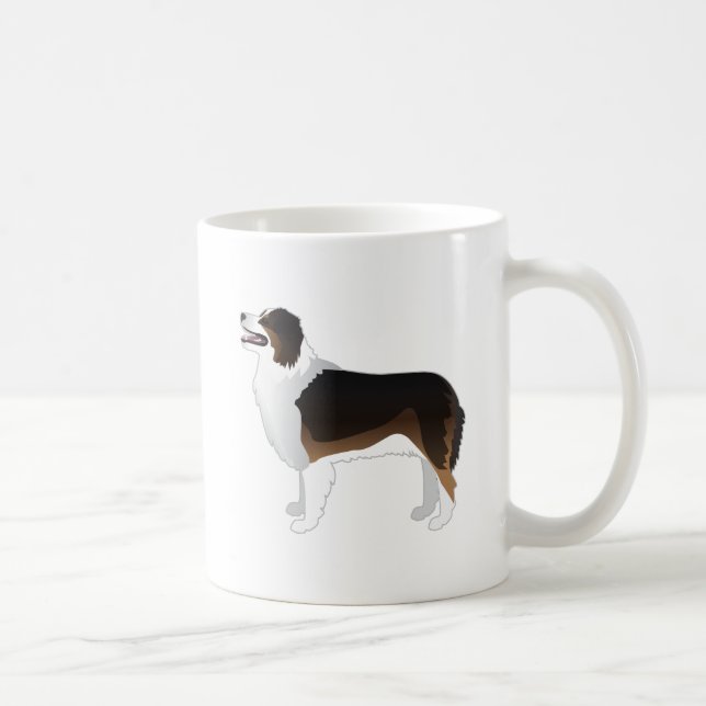 Australian shepherd Basic Breed Silhouette Kaffemugg (Höger)