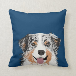 Australian shepherd - blå kudde av hund