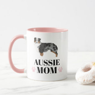 Australian shepherd blå merle hund mamma med foto mugg