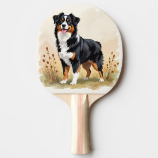 Australian shepherd Black Tricolor Aussie Hund Pingisracket
