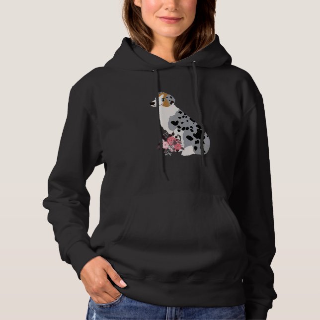 Australian shepherd Blue Merle Hund Bouquet T Shirt (Framsida)