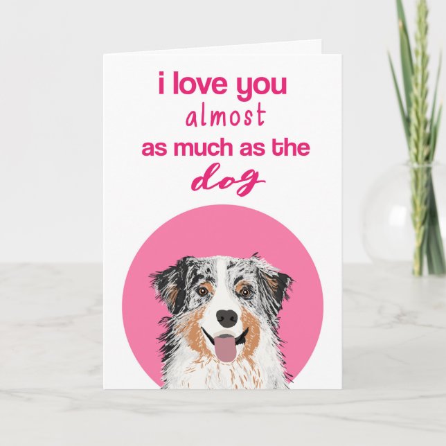 Australian shepherd Blue Merle Valentines day Card Helgkort (Framsida)