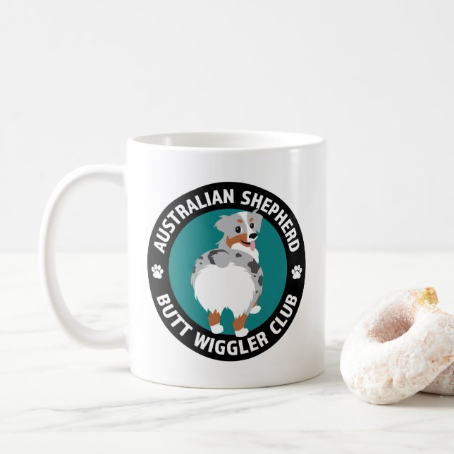 Australian shepherd Butt Wigglers Klubb Kaffemugg (Med munk)