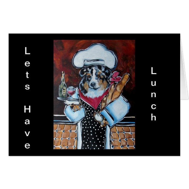 AUSTRALIAN SHEPHERD CHEF HÄLSNINGSKORT (Framsidan Horizontal)