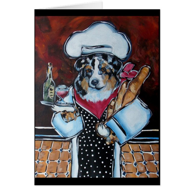 AUSTRALIAN SHEPHERD CHEF HÄLSNINGSKORT (Framsidan)