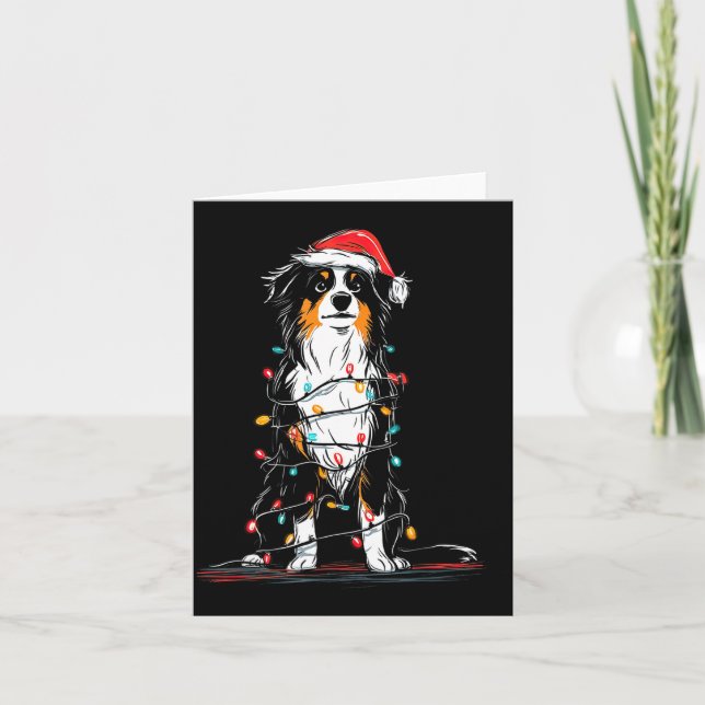 Australian Shepherd Christmas Graphics Dog Lights  Kort (Framsida)