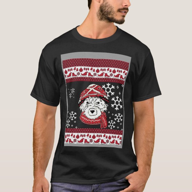 Australian Shepherd Christmas  with Santa Hat T Shirt (Framsida)