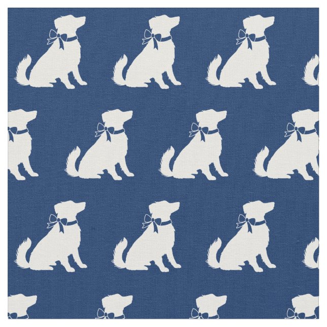 Australian Shepherd Dog Aussie Husky Navyblå Tyg (Närbild)