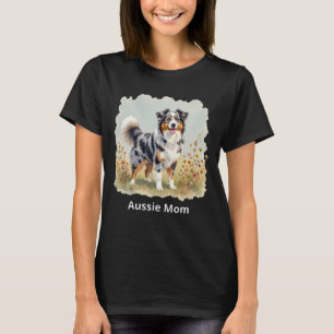 Australian Shepherd Dog Merle Lång Svans Aussie Ma T Shirt