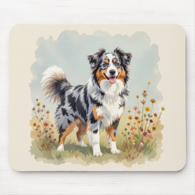Australian Shepherd Dog Merle Long Tail Musmatta (Framsidan)
