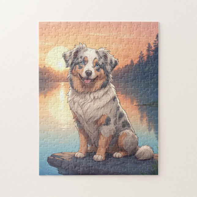 Australian Shepherd dog Pussel (Vertikal)