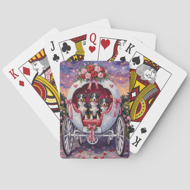 Australian Shepherd Dog Valentine's Day  Casinokort (Baksidan)