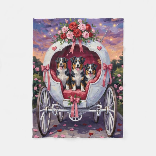 Australian Shepherd Dog Valentine's Day  Fleecefilt (Framsidan)