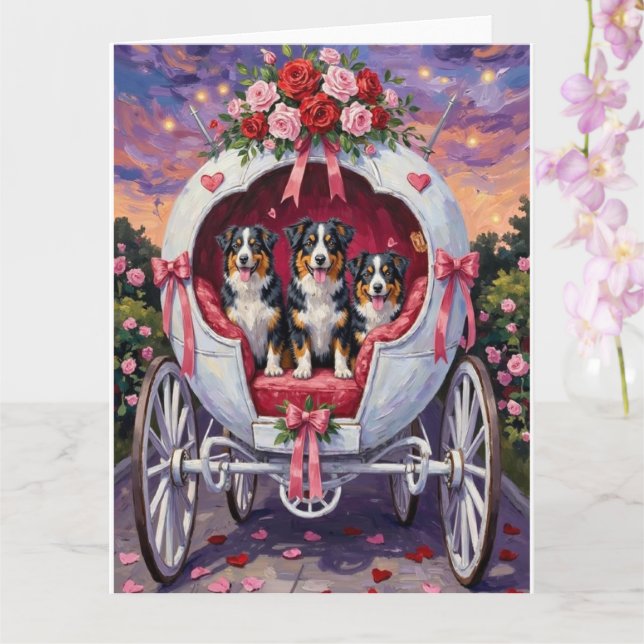 Australian Shepherd Dog Valentine's Day  Kort (Orkide)