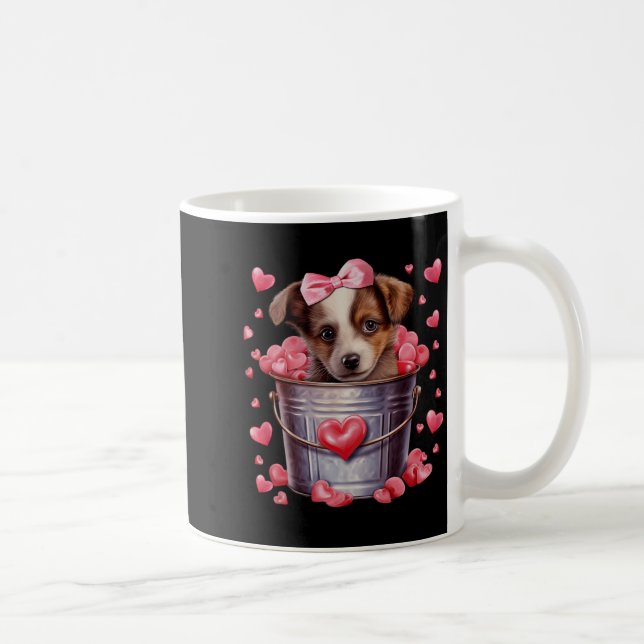 Australian Shepherd Dog Valentines Puppy Love Hear Kaffemugg (Höger)
