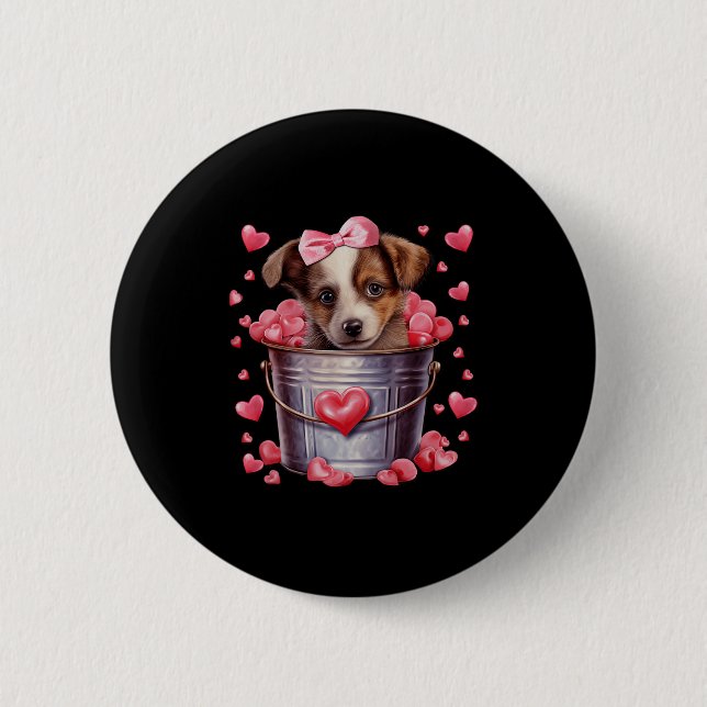 Australian Shepherd Dog Valentines Puppy Love Hear Knapp (Framsida)