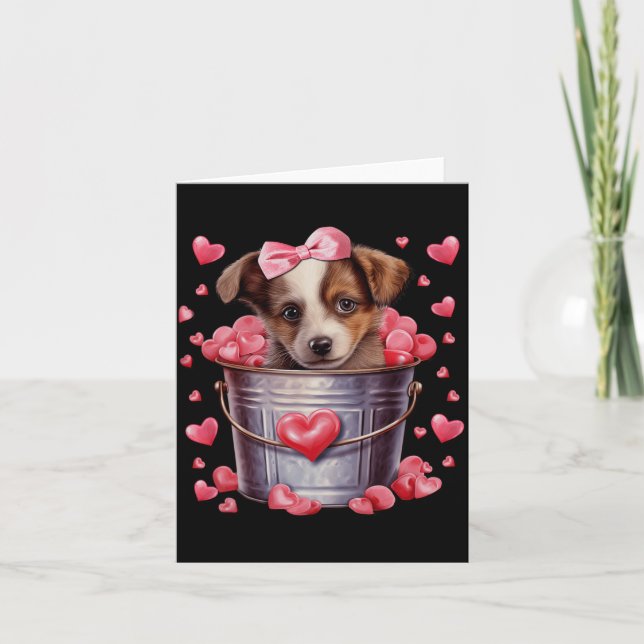 Australian Shepherd Dog Valentines Puppy Love Hear Kort (Framsida)