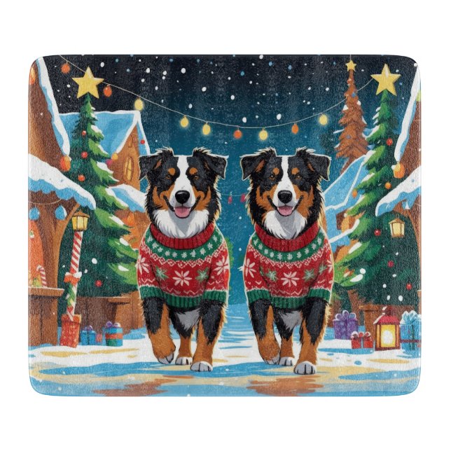 Australian Shepherd Dogs Christmas Snow Holiday (Framsidan)