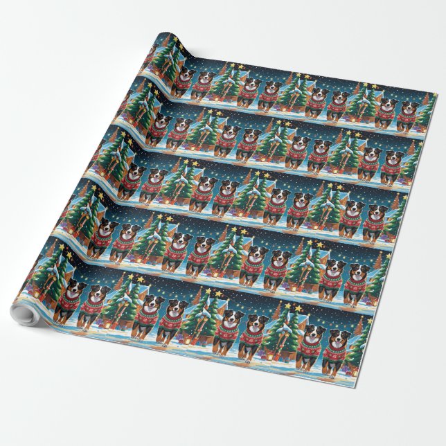Australian Shepherd Dogs Christmas Snow Holiday Presentpapper (Utrullad)