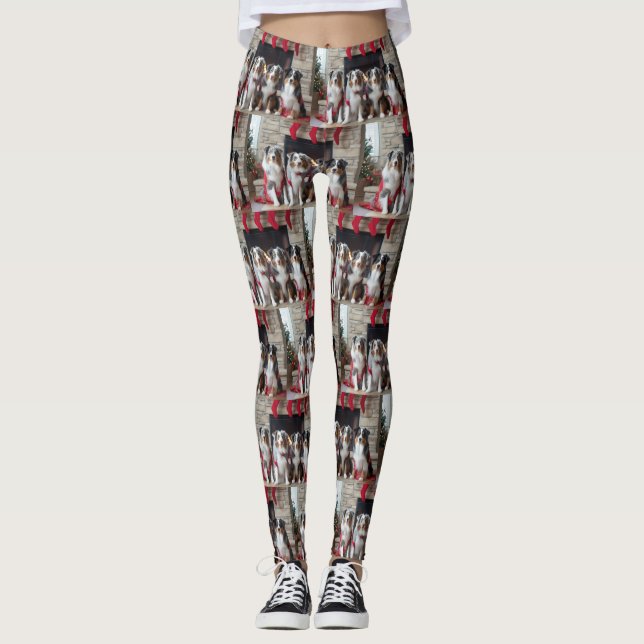 Australian shepherd efter fierjulen leggings (Framsida)