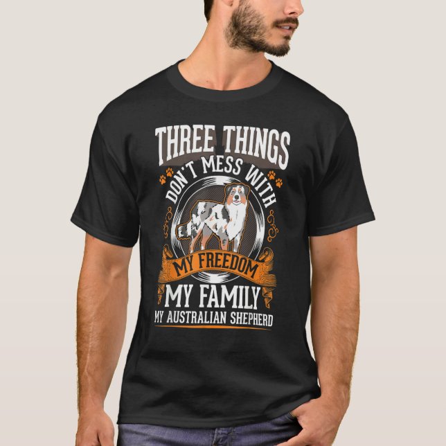 Australian Shepherd Family Aussie Australian Sheph T Shirt (Framsida)