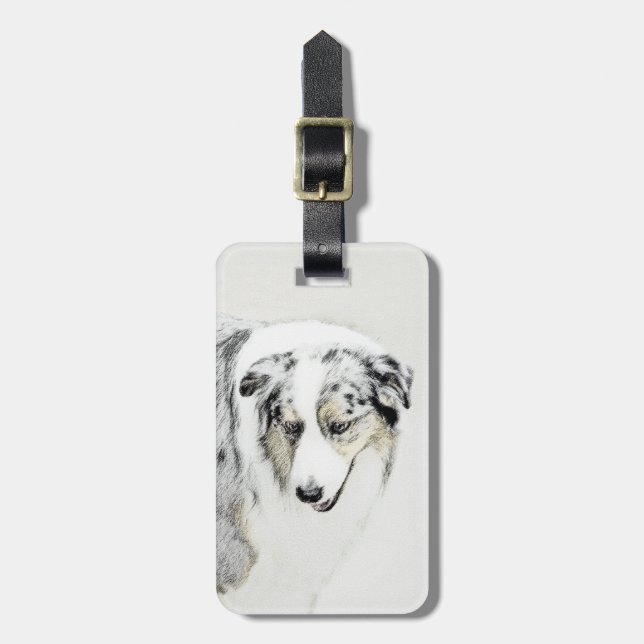australian shepherd-färg - originalbild av Hund Bagagebricka (Vertikal Framsida)