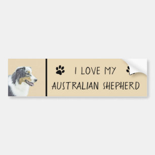Australian shepherd-färg - originalbild av Hund Bildekal