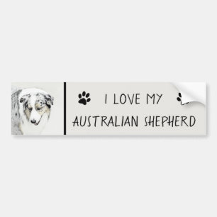 Australian shepherd-färg - originalbild av Hund Bildekal