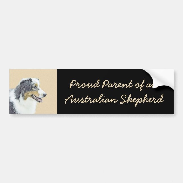 Australian shepherd-färg - originalbild av Hund Bildekal (Framsidan)