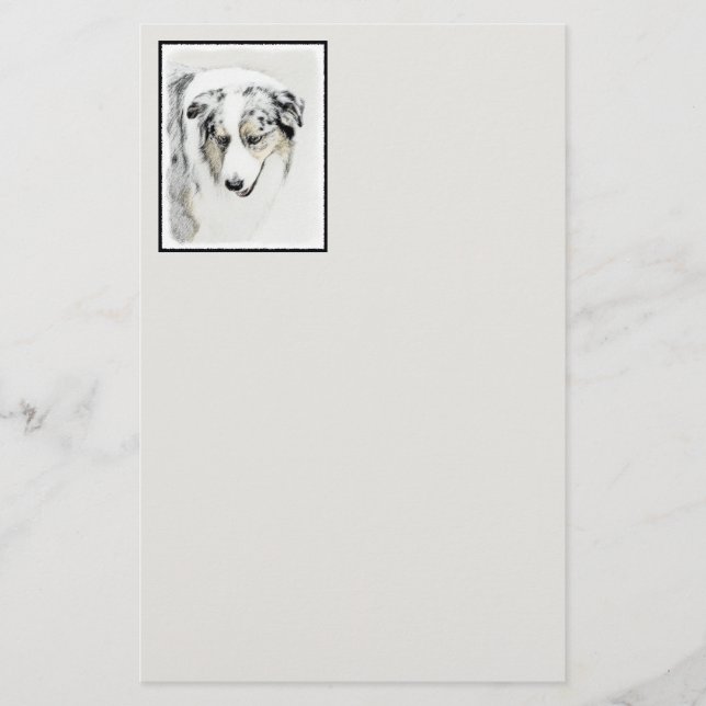 Australian shepherd-färg - originalbild av Hund Brevpapper (Framsida)