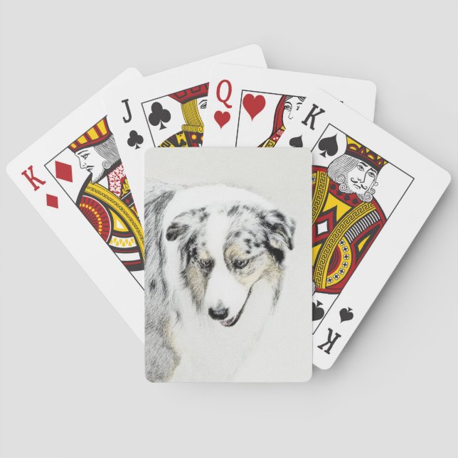 Australian shepherd-färg - originalbild av Hund Casinokort (Baksidan)