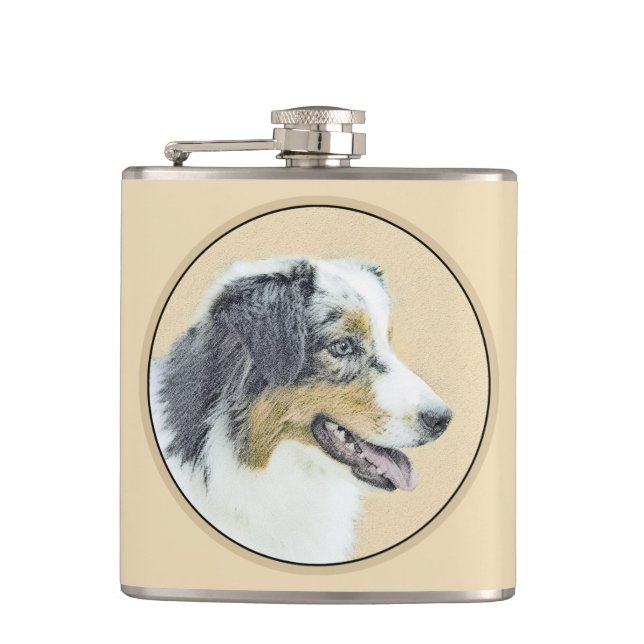 Australian shepherd-färg - originalbild av Hund Fickplunta (Framsidan)