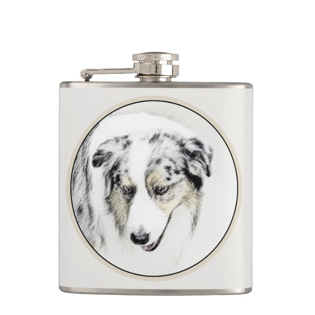 Australian shepherd-färg - originalbild av Hund Fickplunta (Framsidan)